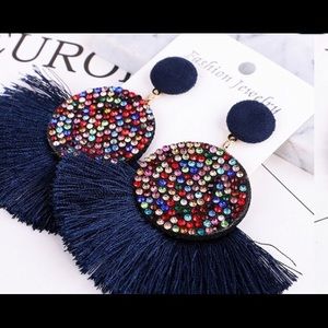 Bohemian Style Rhinestone Tassel Earrings